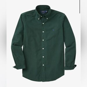 Polo Ralph Lauren Long Sleeve Garment Dyed Oxford Sport Shirt-3XLT Hunter Green